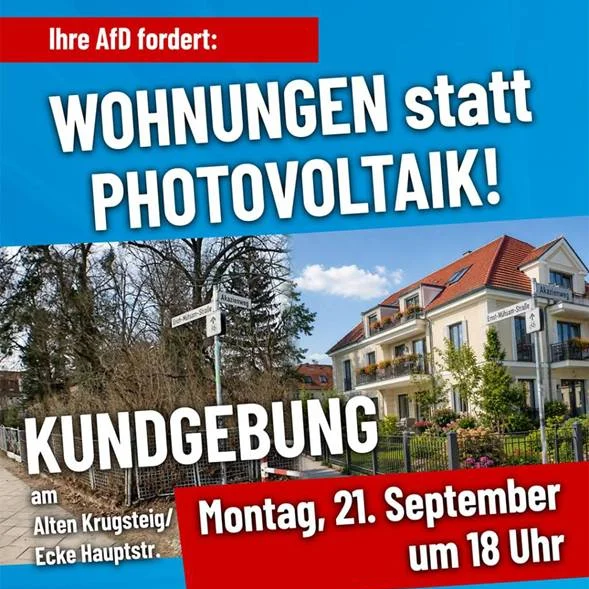Kundgebung: Wohnungen statt Photovoltaik!